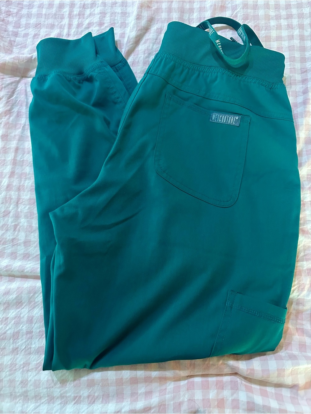 Med Couture Hunter Green Joggers Scrubs size L